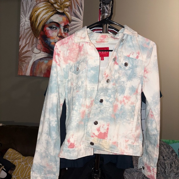 GUESS Tie-Dye Denim Jacket - Picture 1 of 3